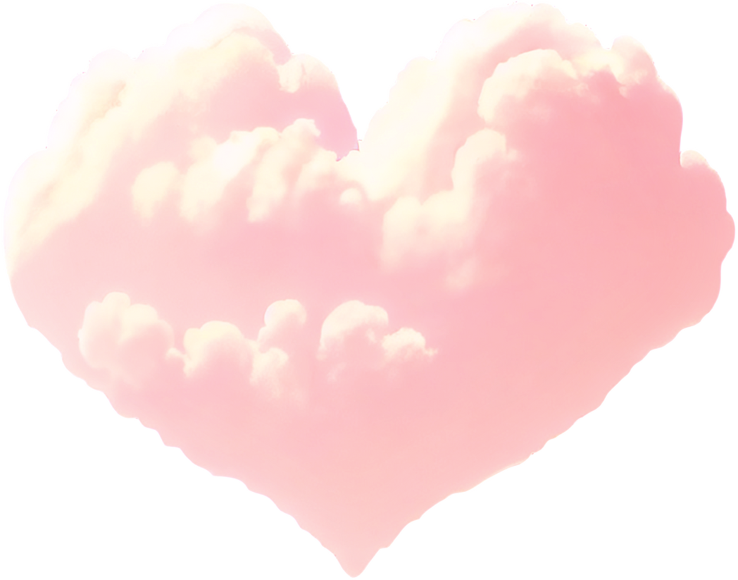 Pink heart shaped cloud.