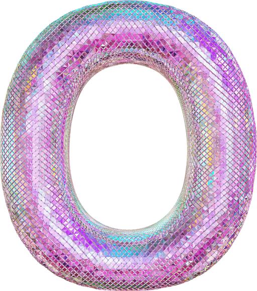 3D Letter O Purple Glitter