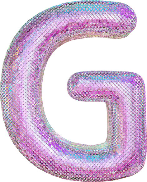 3D Letter G Purple Glitter