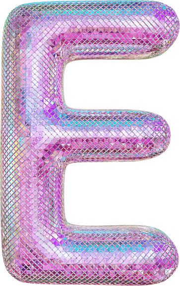 3D Letter E Purple Glitter