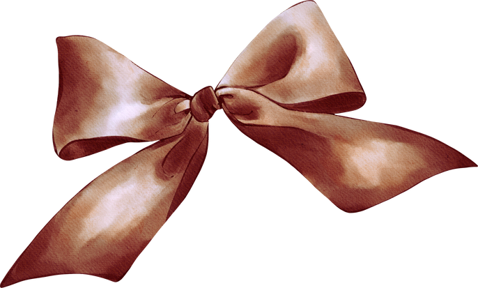 Watercolor brown bow