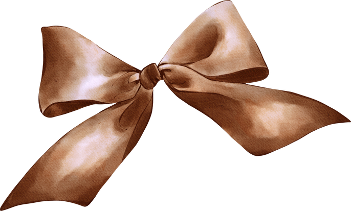 Watercolor brown bow