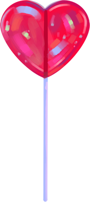 Dreamy Soft Painterly Holographic Heart Lollipop