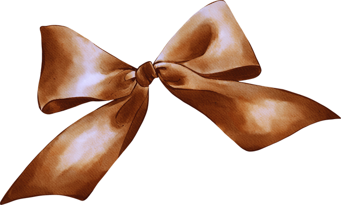 Watercolor brown bow