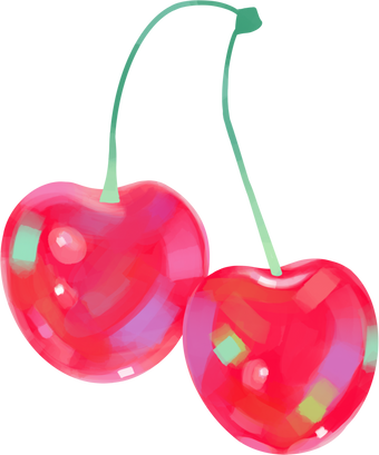 Dreamy Soft Painterly Holographic Cherries